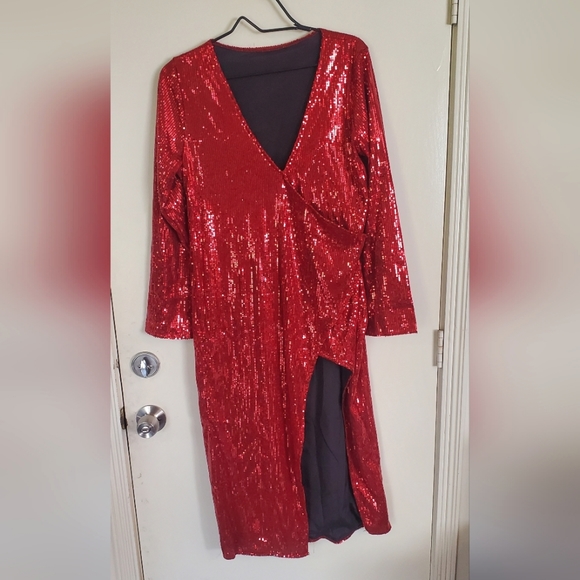 Red Sequin Dress-US size M/L - Picture 1 of 4